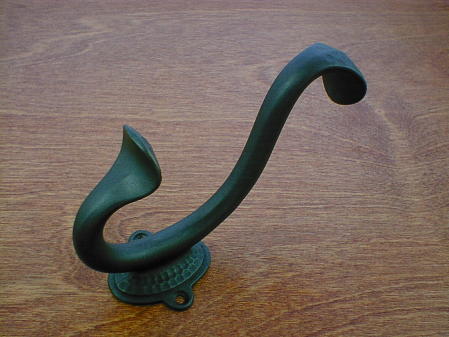 black iron finish cast scroll hammered coat hook ch2175bi