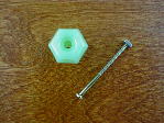 milky green glass medium knob w/nickel bolt