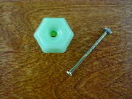milky green glass large knob w/nickel bolt