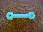 milky green glass bridge handle w/nickel bolts