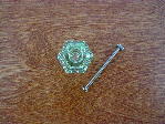 mint green glass large knob w/nickel bolt
