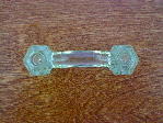 mint green glass bridge handle w/nickel bolts