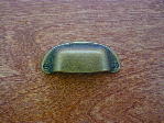 antique brass half round shell bin pull (lg)