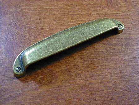CH-6200.09 antique brass curved top decorative finger bin pull (xlg) 