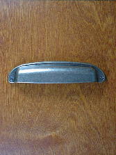 old iron pewter curved top decorative finger bin pull (xlg) ch620019