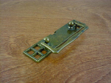 old brass smooth backplate w/drop handle