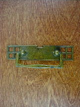 old brass smooth backplate w/drop handle