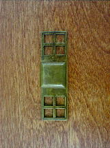 old brass smooth backplate w/square knob