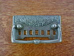 Old iron/pewter bungalow backplate/drop handle CH-1512.19