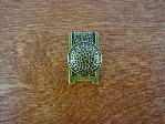 Antique brass bungalow backplate w/anvil top button knob CH-1517.09