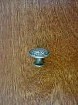 old iron anviled top round button knob