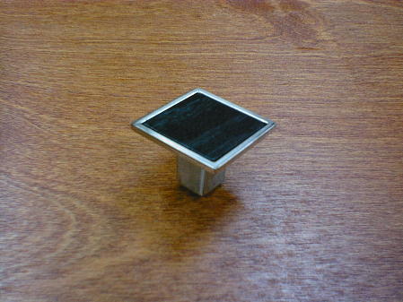 CH-17wbsn satin nickel fuse metal black walnut square knob