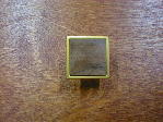 brushed golden brass fuse metal walnut square knob