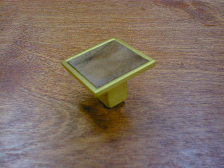 CH-17wngb brushed golden brass fuse metal walnut square knob