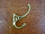 polished brass scroll schoolhouse coat hook