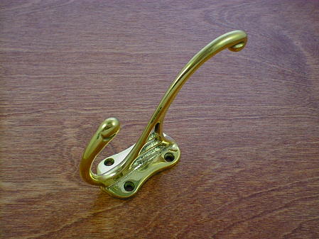 polished brass scroll schoolhouse coat hook ch1901pb