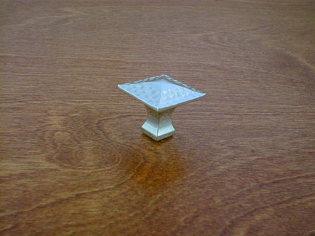 bright chrome finish peened top square pyramid knob
