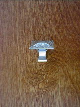 bright chrome finish peened top square pyramid knob