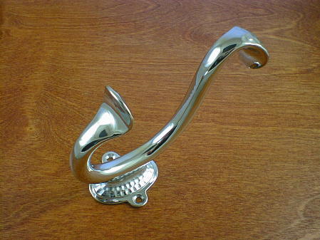 CH-2175ch chrome finish cast scroll hammered coat hook Craftsmanhardware.com