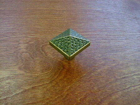 antique brass finish mission sq dimpled pyramid knob