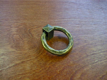 antique brass finish mission ring bail pull