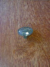 antique brass finish mission round sheild knob