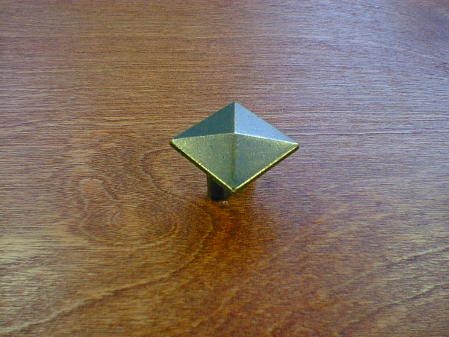 antique brass finish mission sq smooth pyramid knob
