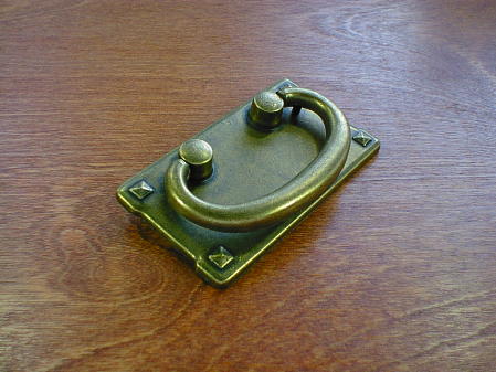 antique brass finish mission horizontal bail pull
