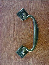 antique brass southwest drop bail pull w/backplates