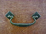 antique brass southwest drop bail pull w/backplates