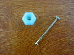 milky blue glass small knob w/nickel bolt