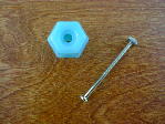 milky blue glass medium knob w/nickel bolt