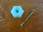 milky blue glass large knob w/nickel bolt