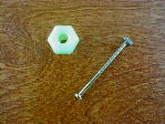 milky green glass small knob w/nickel bolt