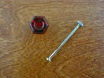 amethyst glass small knob w/nickel bolt
