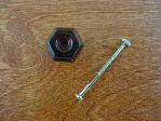 amethyst glass medium knob w/nickel bolt