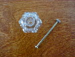 clear glass large knob w/nickel bolt