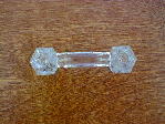 clear glass bridge handle w/nickel bolts