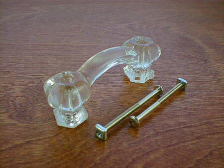 clear glass bridge handle w/nickel bolts ch5205