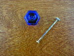 cobalt blue glass medium knob w/nickel bolt