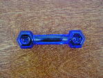 cobalt blue glass bridge handle w/nickel bolts