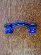ch5215 cobalt blue glass bridge handle w/nickel bolts