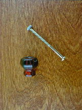 ch5221 ruby red glass small knob w/nickel bolt