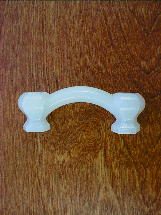 ch5235 solid white glass bridge handle w/nickel bolts