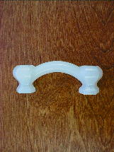 ch5235 solid white glass bridge handle w/nickel bolts