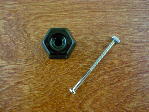 solid black glass medium knob w/nickel bolt