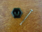 solid black glass large knob w/nickel bolt