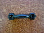 solid black glass bridge handle w/nickel bolts