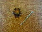 amber glass medium knob w/nickel bolt
