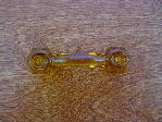 amber glass bridge handle w/nickel bolts